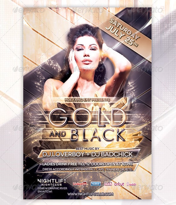 gold and black flyer template