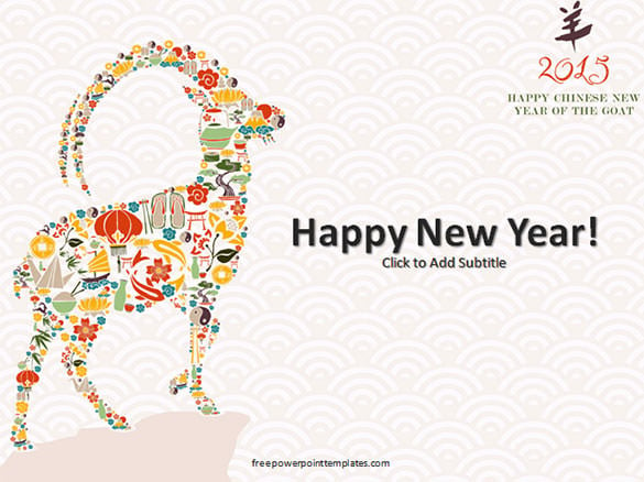 free chinese goat new year 2015 powerpoint template