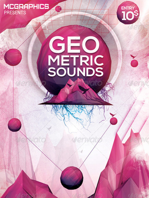 geometric sounds flyer template
