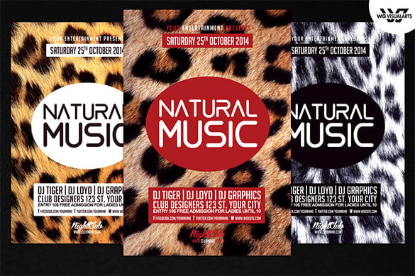 natural music psd flyer template