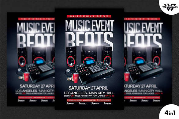 music event 4in1 flyer template
