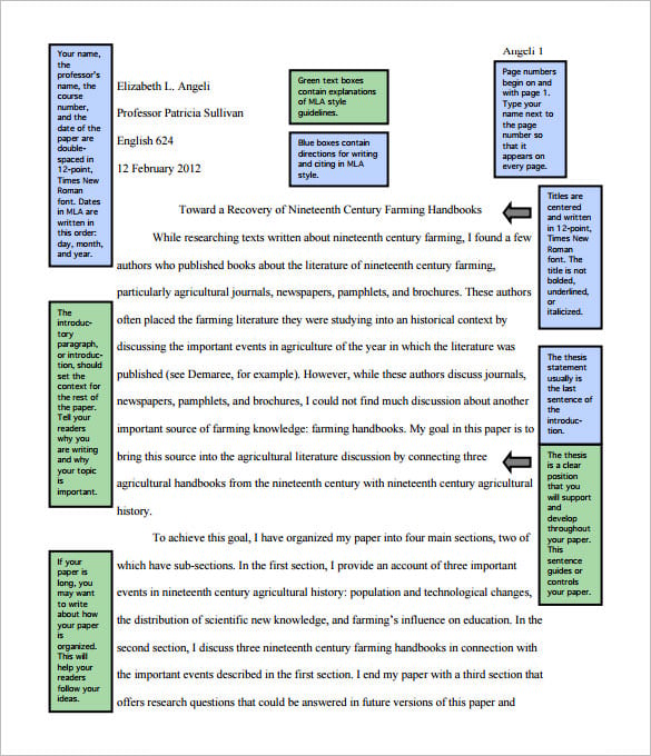 mla sample paper research template pdf download