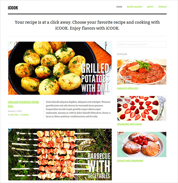 food restaurant responsive blog html theme