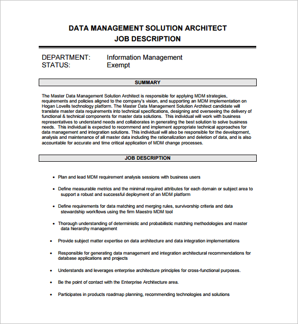 solution architect job description