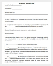 Editable 30 Day Rental Termination Letter Template