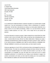 Free Termination of Medical Services Letter Template