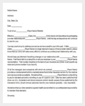 Patient Notification of Contract Termination Letter