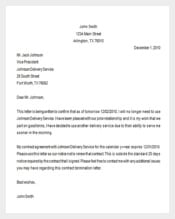 Sample Contract Service Termination Letter Template