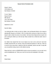 Sample DayCare Service Termination Letter Template