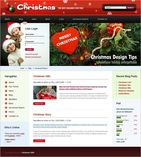 18+ Christmas Website Themes & Templates