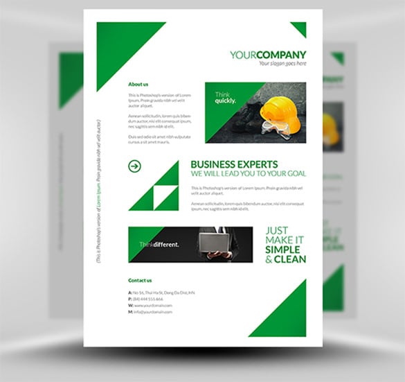 free clean corporate a4 flyer poster template