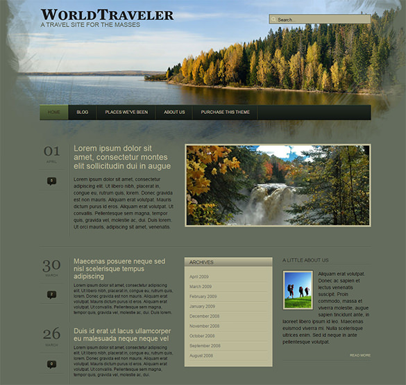 world traveller wordpress template