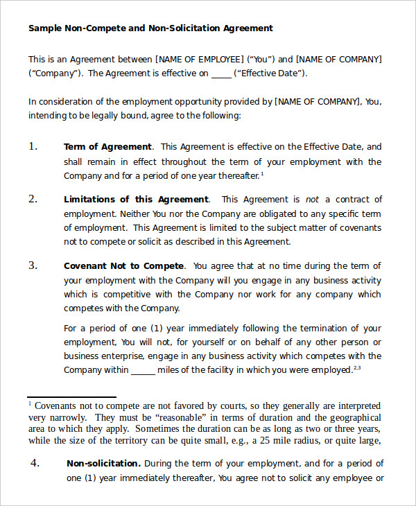 Non Solicitation Agreement Template