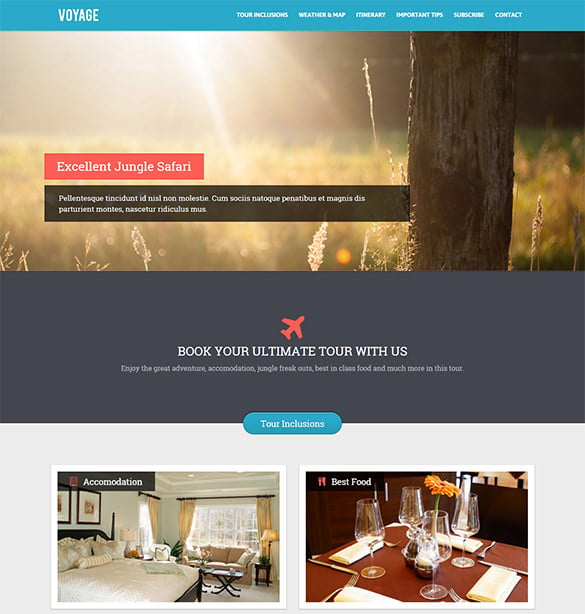 voyage responsive landing page html5 template