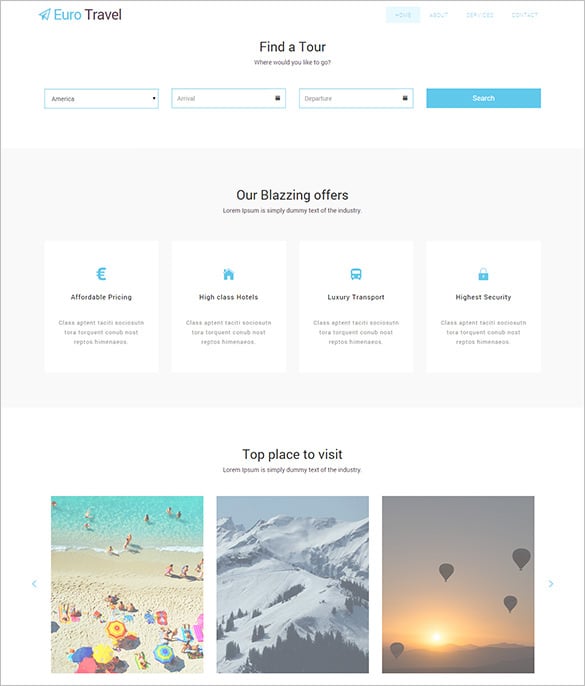 free responsive travel agency html5 bootstrap template