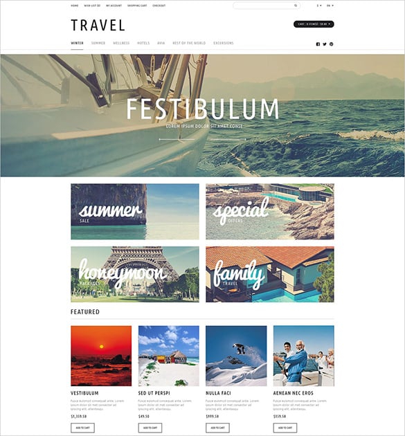 travel tours store opencart bootstrap template