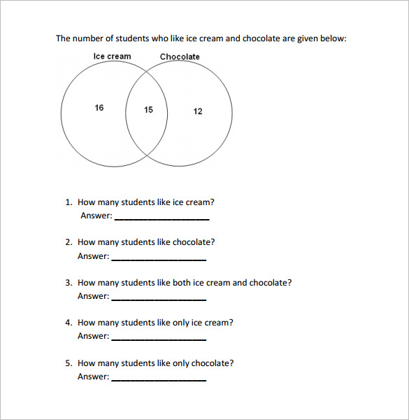 10+ Venn Diagram Worksheet Templates - PDF, DOC