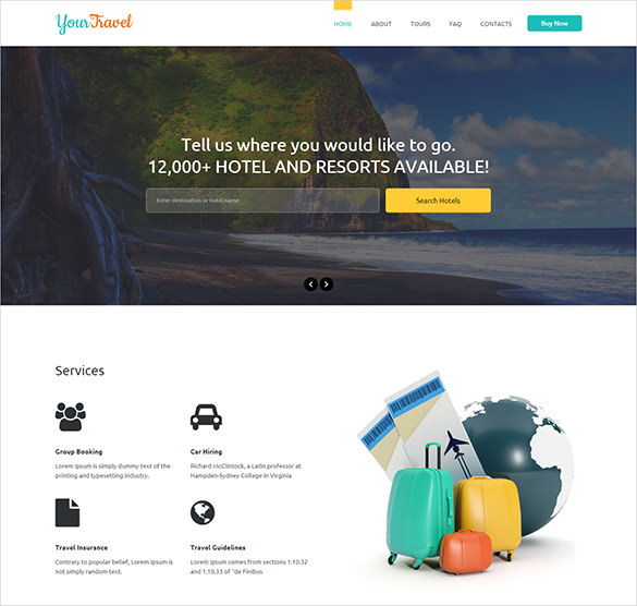 your travel one page bootstrap theme