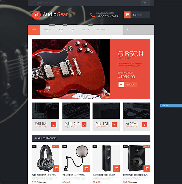 musical instruments shopify php theme