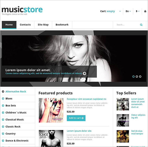 responsive music store prestashop theme