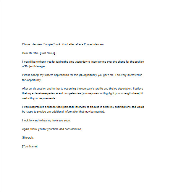 9+ Interview Thank You Note Free Word, Excel, PDF Format Download