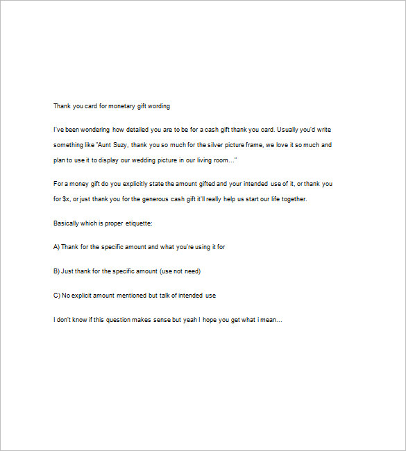 4+ Wedding Thank You Note Free Word, Excel, PDF Format Download