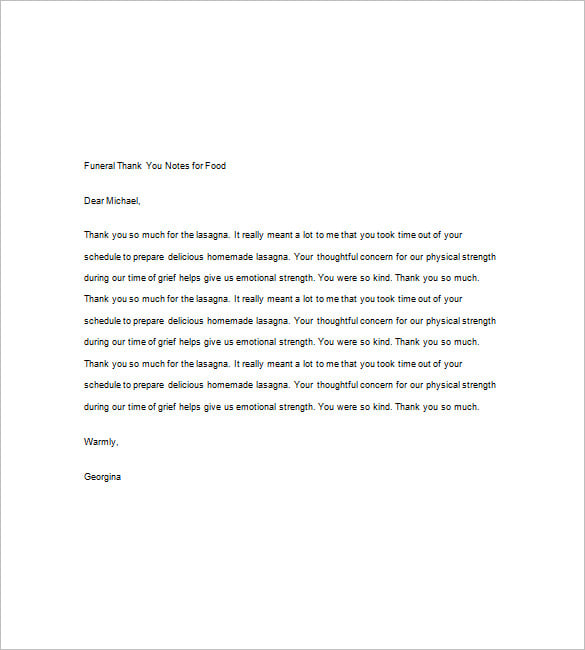 Funeral Thank You Note 8+ Free Word, Excel, PDF Format