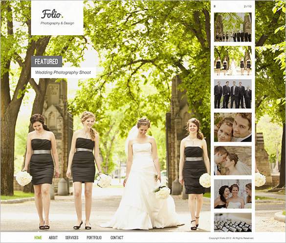 free responsive photography psd template