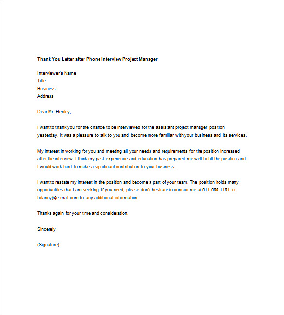 Thank You For Interview Letter From Employer from images.template.net