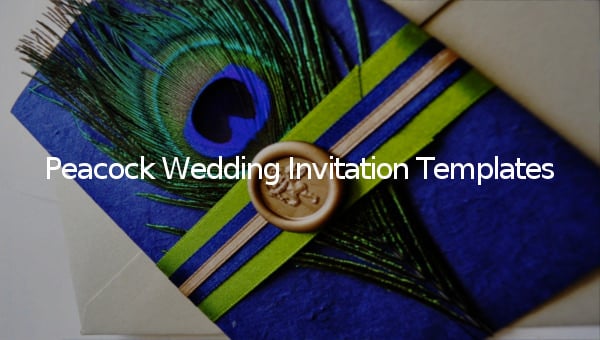 peacock wedding invitation title