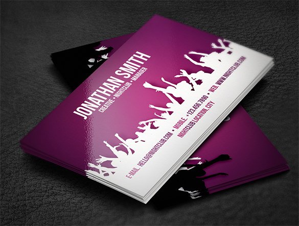 nightclub business card
