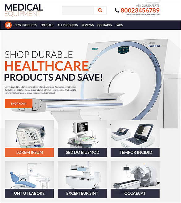 medical supplies zencart theme