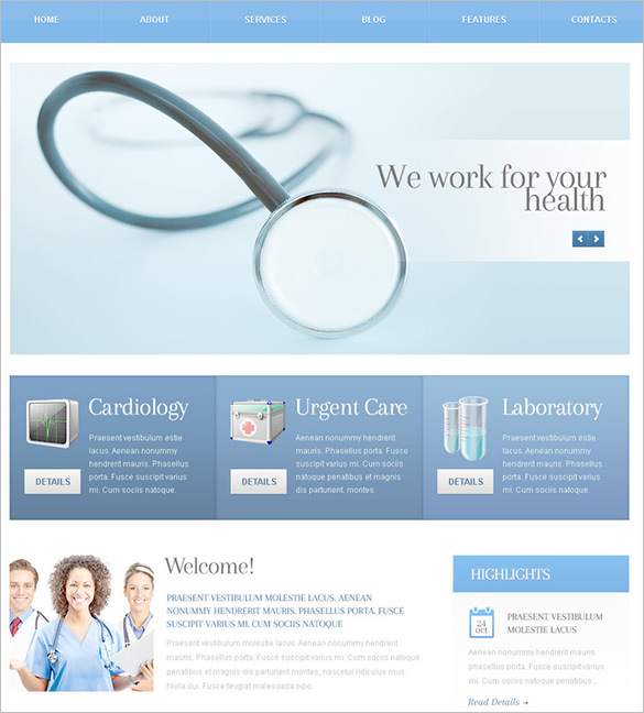 medical clinic psd template