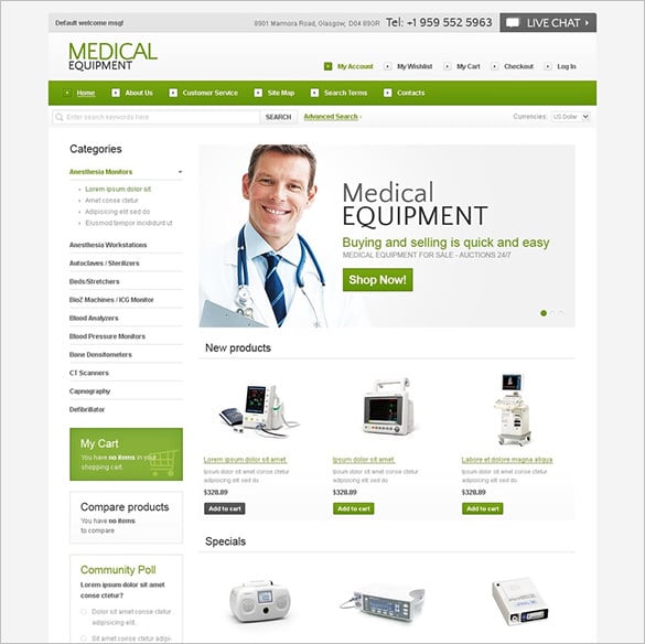 medical equipment magento theme