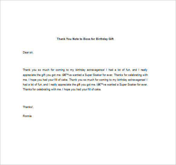 Thank You Note To Boss – 10+ Free Word, Excel, PDF Format Download