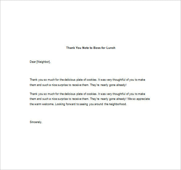 Thank You Note To Boss 10 Free Word Excel PDF Format Download