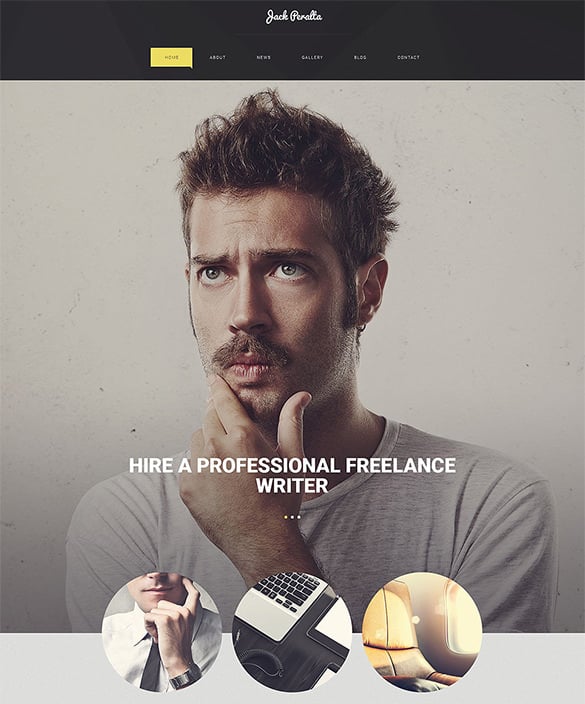 freelance writer wordpress html5 template