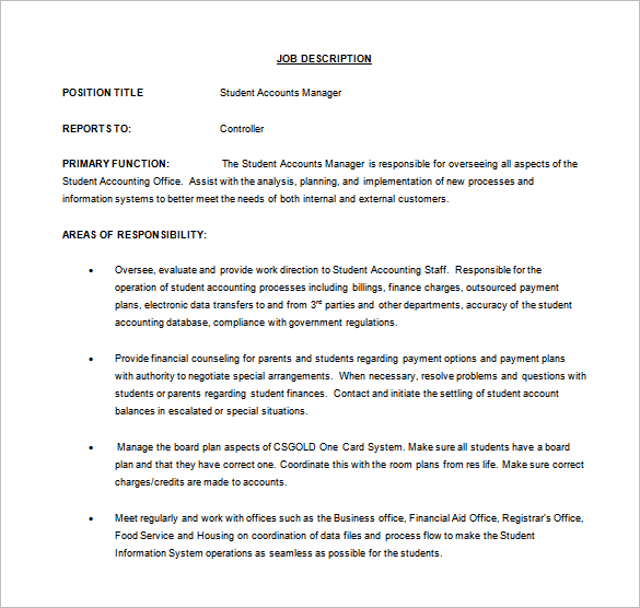 11+ Account Manager Job Description Templates Free Sample, Example, Format Download!