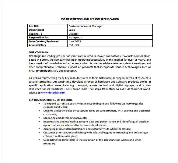11+ Account Manager Job Description Templates Free Sample, Example, Format Download!