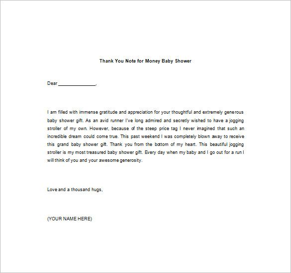 Thank You Note For Money 8+ Free Word, Excel, PDF Format Download