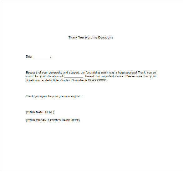 Thank You Notes For Donation – 8+ Free Word, Excel, PDF Format Download