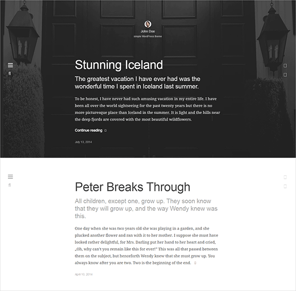 clean responsive writer php theme