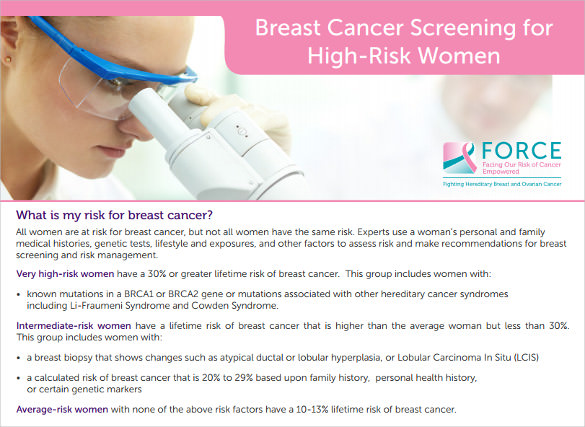 breast cancer screening brochure free download