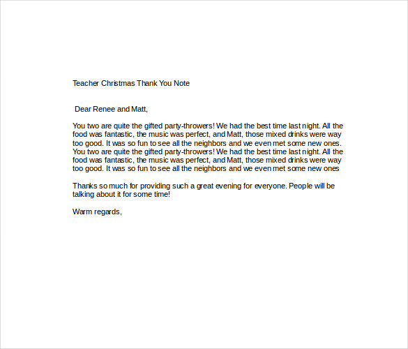 Christmas Thank You Note 8 Free Word Excel PDF Format Download Free Premium Templates