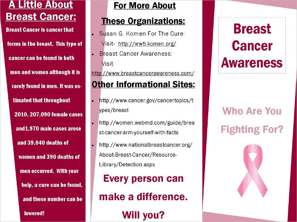 12 Breast Cancer Brochure Templates Free PSD AI Illustrator PDF 
