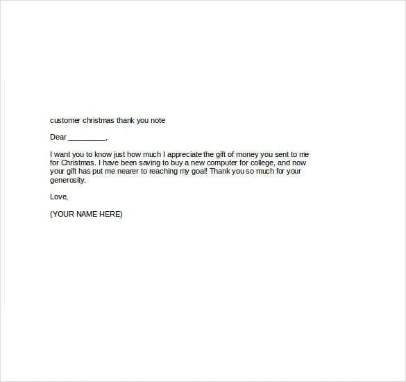 customer christmas thank you note