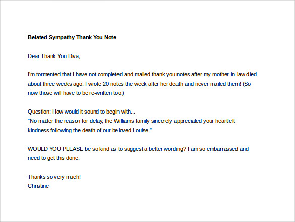 Sympathy Thank You Note Template 8 Free Word Excel PDF Format Download Free Premium 