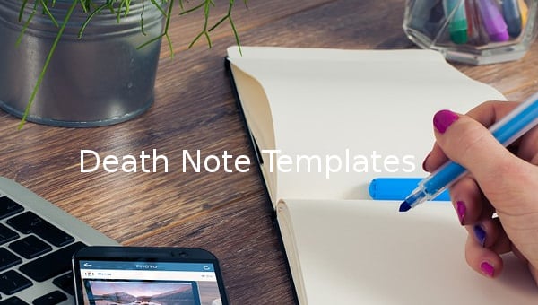 Death Note Template 5  Free Word PDF Format Download