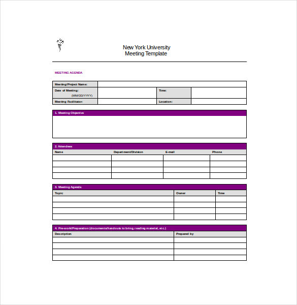 Project Meeting Minutes Template Word