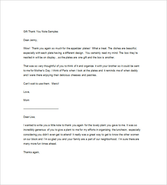 9+ Sample Thank You Notes Free Sample, Example, Format Download